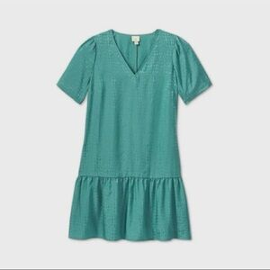 a new day Teal V-Neck Mini Dress